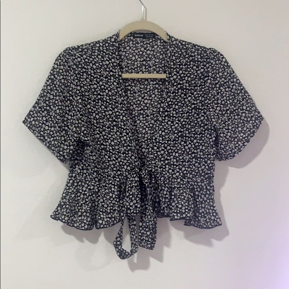 Floral Front Tie Top